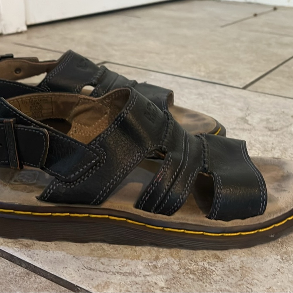 Dr. Martens Black Leather Strap Sandals